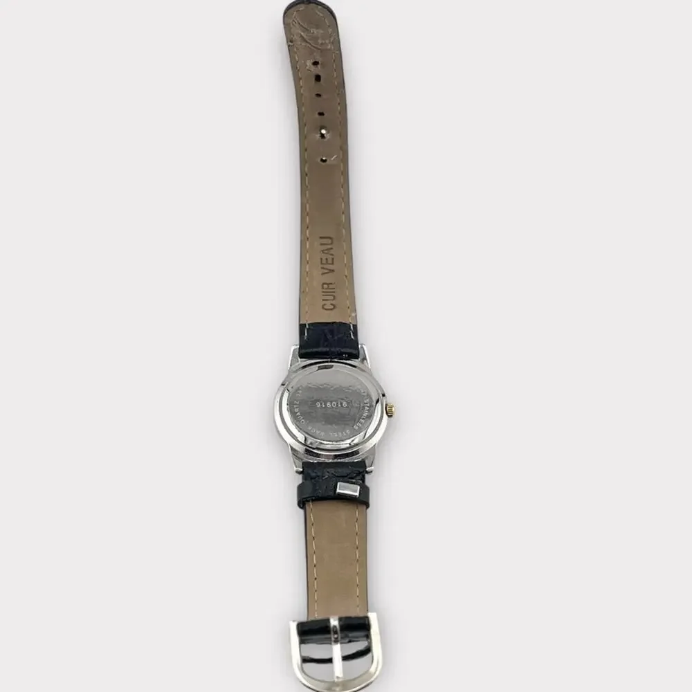 INOTIME vintage leather strap two tone ladies watch needs battery